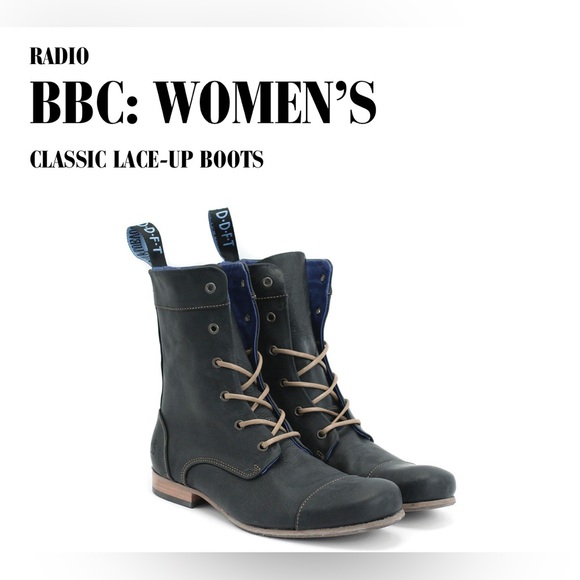 Fluevog LIKE NEW Radio BBC women’s classic black leather...
